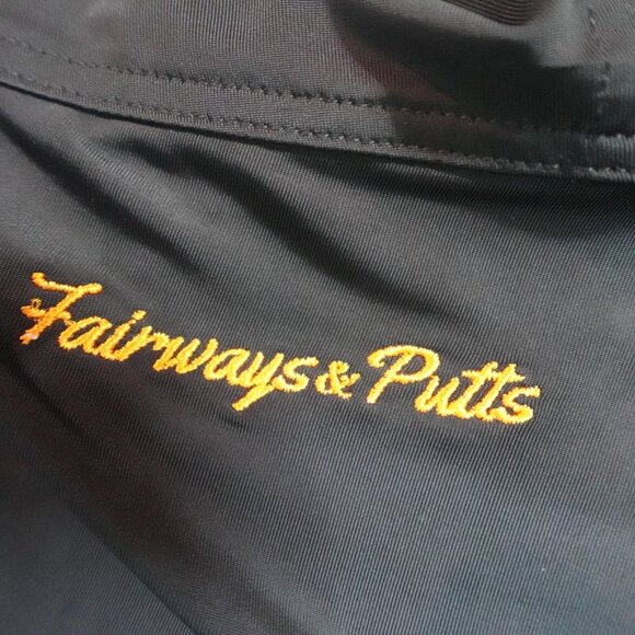 Fairways and Putts Polo Shirt Large Black Solid Performance NEW READ - Picture 5 of 10